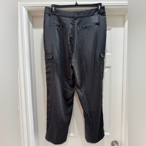PAIGE Satin cargo pants Black Size 10 Dress Up Holiday Party - Picture 6 of 12